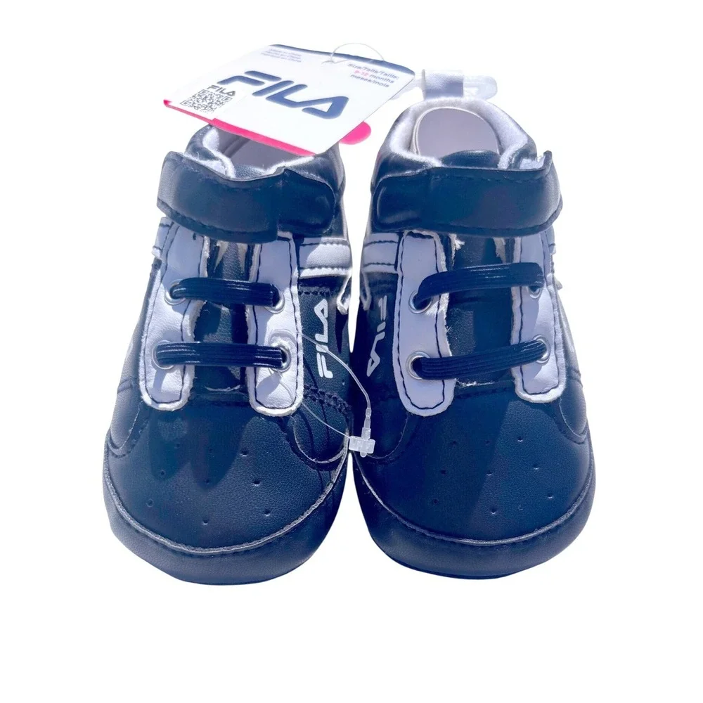 Fila Shoes Kids 9-12 Months Navy Blue New Hook and Loop Soft Sole Sneakers NWT